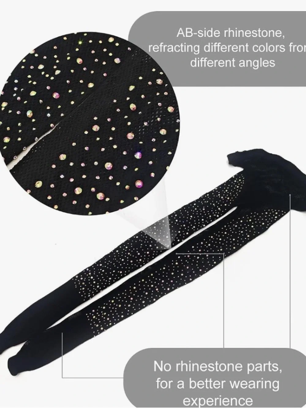 Sparkle Fishnet Rhinestone Tights - Black